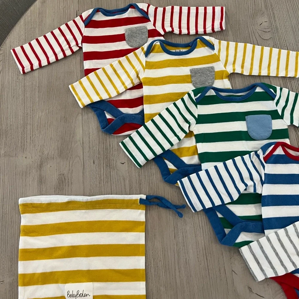 EUC Striped Long-sleeved Bodysuits - Picture 5 of 11